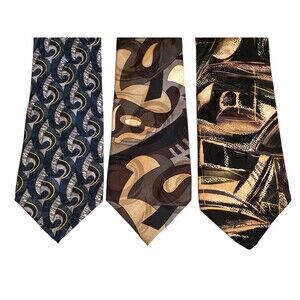 Cellini Uomo Abstract Multicolor 100% Silk Men’s Neck Tie Lot